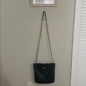 Tory Burch Black Shoulder Bag with Gold Chain